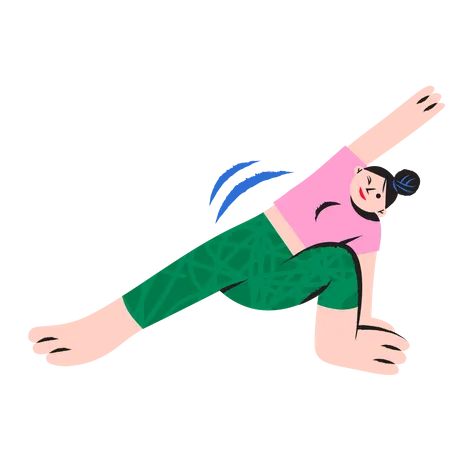 Glückliche Frau beim Yoga  Illustration