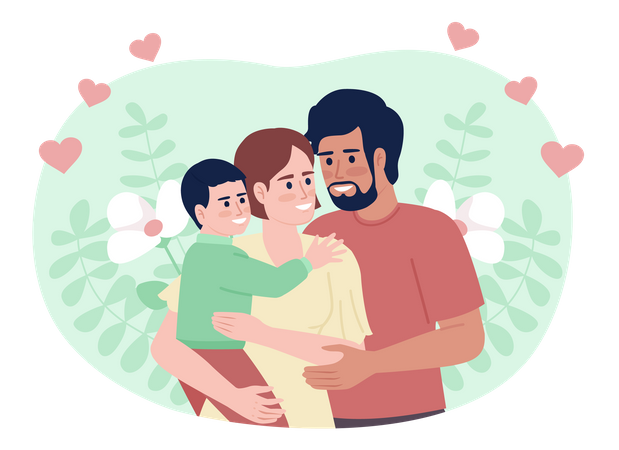 Glückliche junge Familie  Illustration