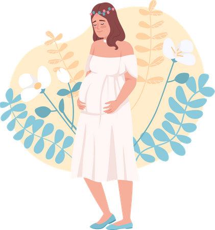 Glückliche junge schwangere Frau  Illustration