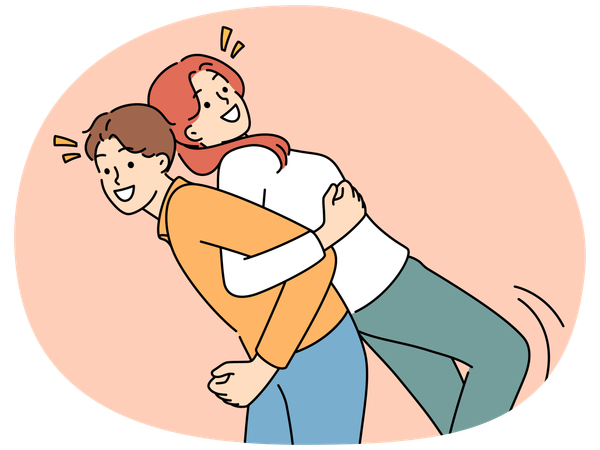 Glückliche Kinder haben Spaß beim gemeinsamen Spielen  Illustration