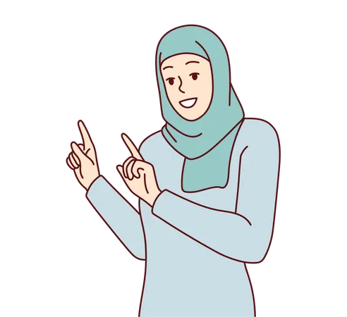 Glückliche muslimische Frau  Illustration