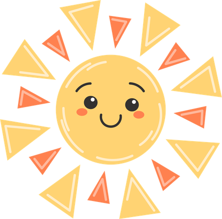 Fröhliches Sonnen-Emoji  Illustration