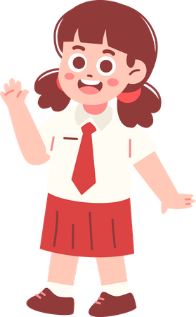 Glückliche Studentin schüttelt die Hand  Illustration