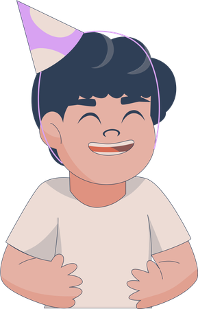 Glücklicher Junge mit Geburtstagshut  Illustration
