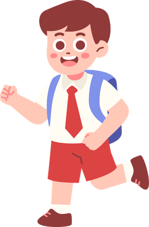 Glücklicher Junge Student läuft  Illustration