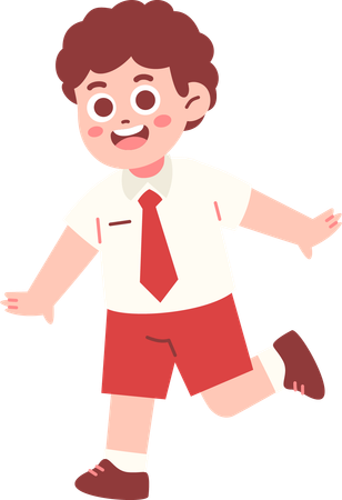 Glücklicher Junge Student läuft  Illustration