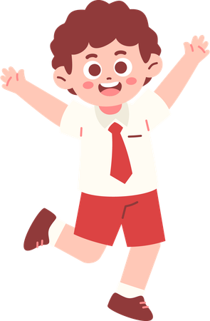 Glücklicher Junge Student springt  Illustration