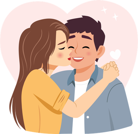 Glücklicher junger Mann und Frau haben eine gesunde Beziehung  Illustration