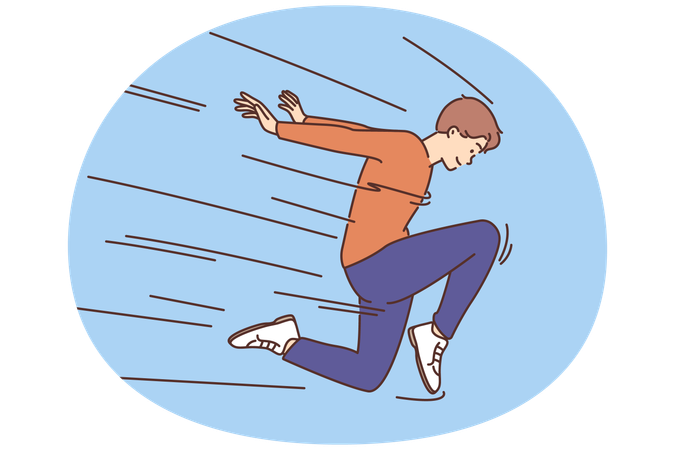 Glücklicher Mann tanzt, während er einen Fächer zum Tanzen hat  Illustration