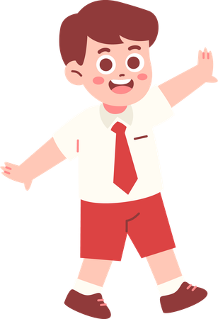 Glücklicher Junge Student mit offenen Armen  Illustration
