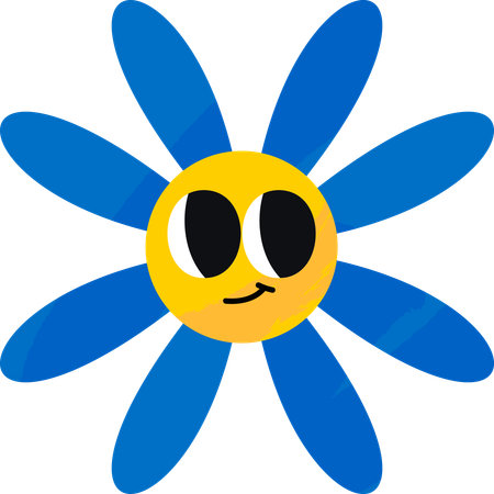 Fröhliches Blumen-Emoji  Illustration