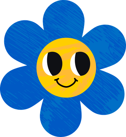 Fröhliches Blumen-Emoji  Illustration