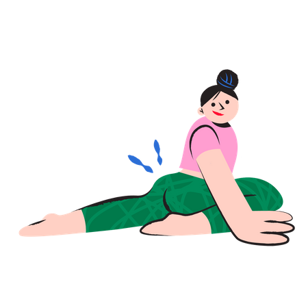 Glückliches Mädchen beim Yoga  Illustration