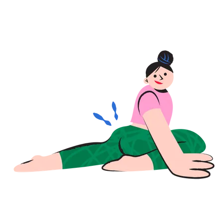 Glückliches Mädchen beim Yoga  Illustration