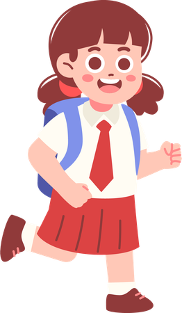 Glückliche Studentin läuft  Illustration