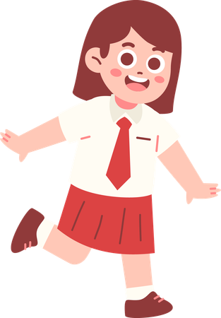 Glückliche Studentin läuft  Illustration