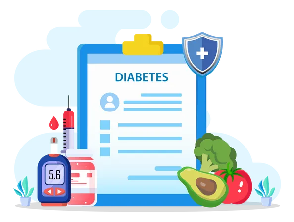 Medicine Diabetes Concept The Doctor Tests The Level Of Glucose In The Blood Prescribes Statins Flat Vector Illustration Illustration