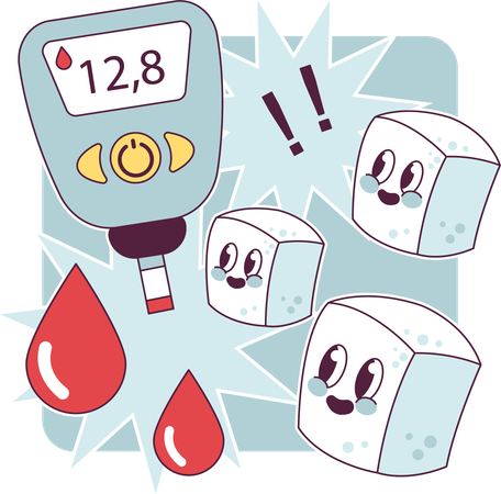 Glucose monitoring and managing glycemic index  Illustration