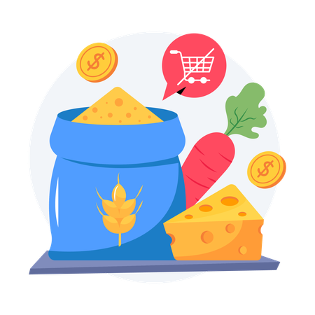 Gluten Free Groceries  Illustration