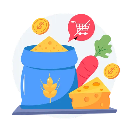 Gluten Free Groceries  Illustration
