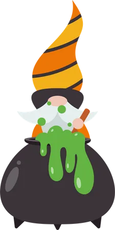 The Witches Halloween Gnome Illustration Illustration