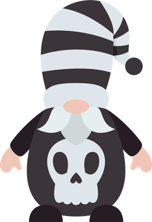 Gnomo Con Camisa De Calavera  Ilustración