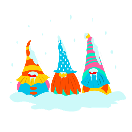 Gnomos congelados  Ilustración