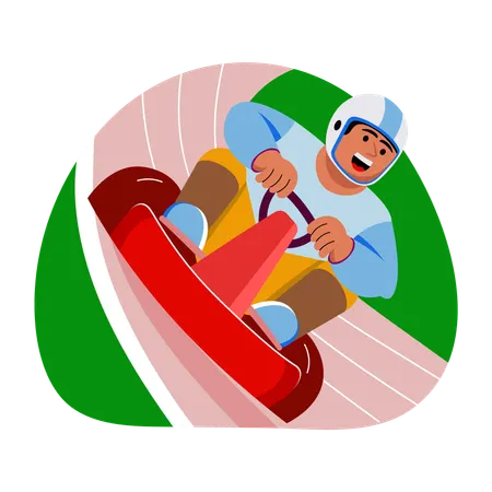 Go kart racing in Olympic  Illustration