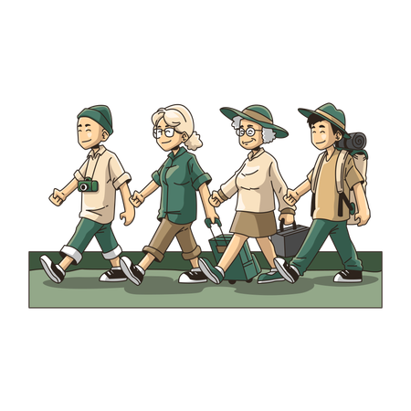 Go on vacation with family  イラスト