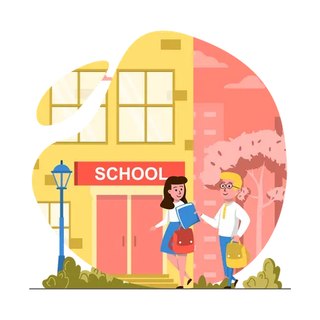 Go to school  Illustration