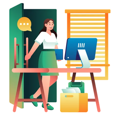 Go to the office  Illustration