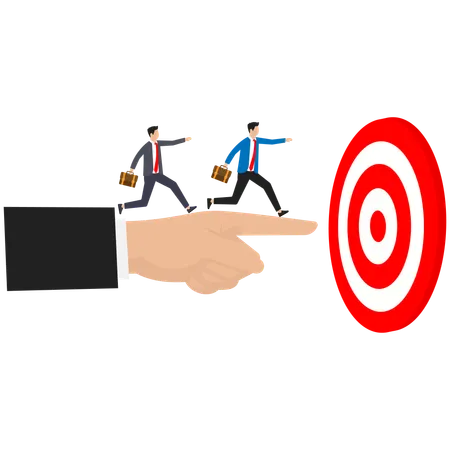 Goal and focus on target facilitate to achieve success  Illustration