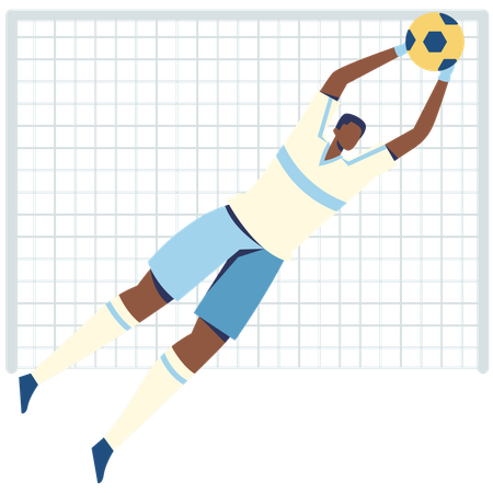 Goal keeper protecting goal  Illustration