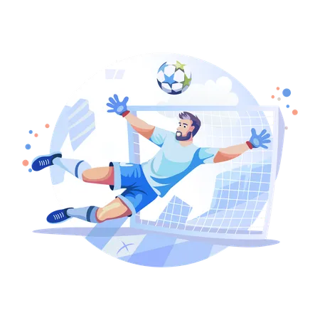 Goalkeeper blocking a goal  Illustration