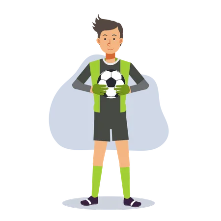 Goalkeeper holding ball  Illustration