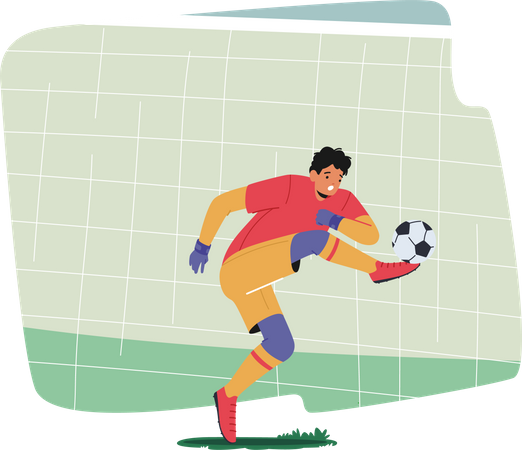 Goalkeeper kicking ball  Illustration