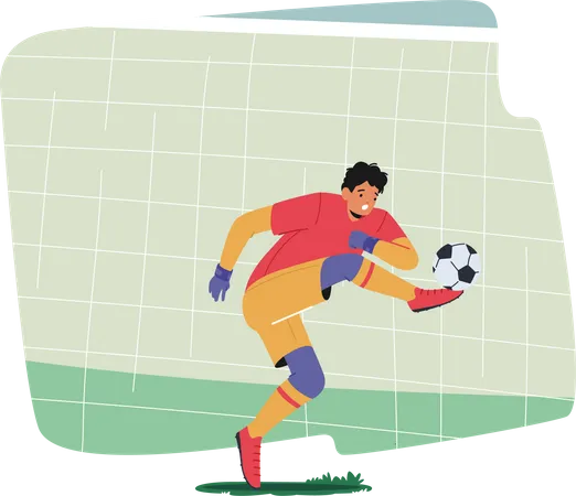 Goalkeeper kicking ball  Illustration