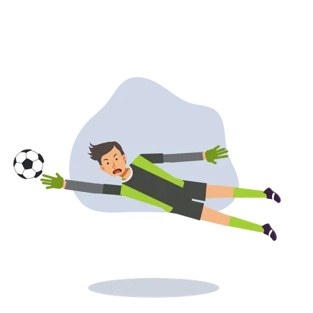 Goalkeeper saving goal Illustration