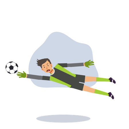 Goalkeeper saving goal  Illustration