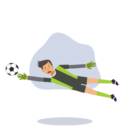 Goalkeeper saving goal  Illustration