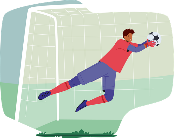 Goalkeeper wear football uniform  Illustration