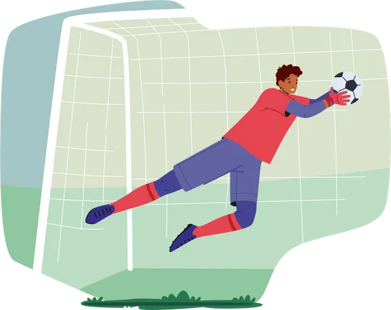 Goalkeeper wear football uniform  Illustration