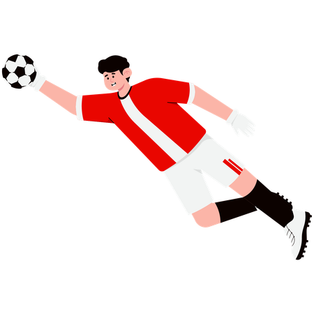 Goalkeeper who is blocking the ball  Illustration