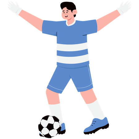 Goalkeeper Who Will Kick the Ball  Illustration