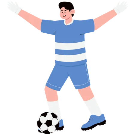 Goalkeeper Who Will Kick the Ball  Illustration