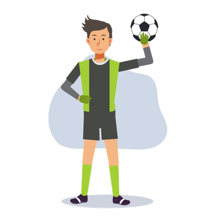 Goalkeeper with ball Illustration