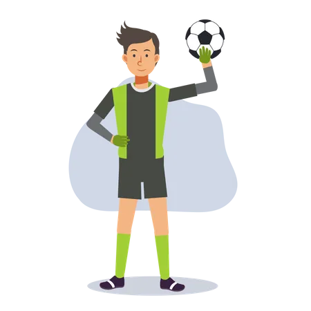Goalkeeper with ball Illustration