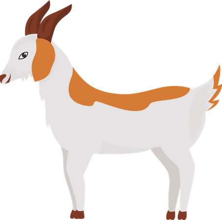 Goat with ginger spots  Illustration