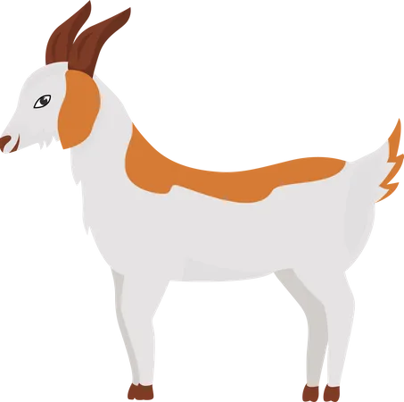 Goat with ginger spots  Illustration