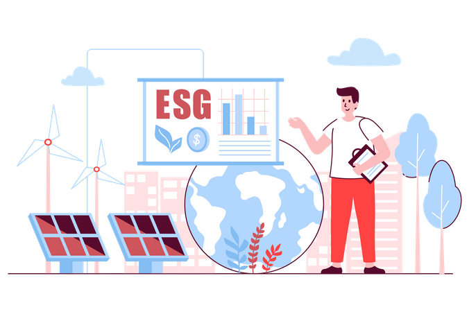 Gobernanza esg  Ilustración